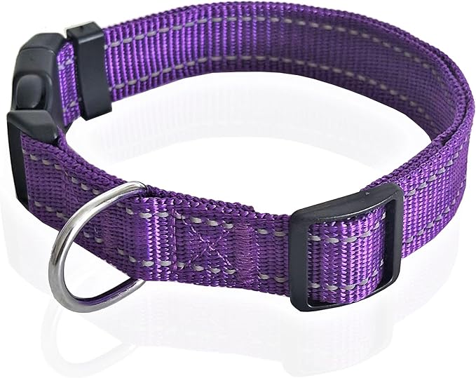 Adjustable Nylon Dog Collar, Reflective Collar 1 Inch 3/4 Inch 5/8 Inch Wide - Image 2