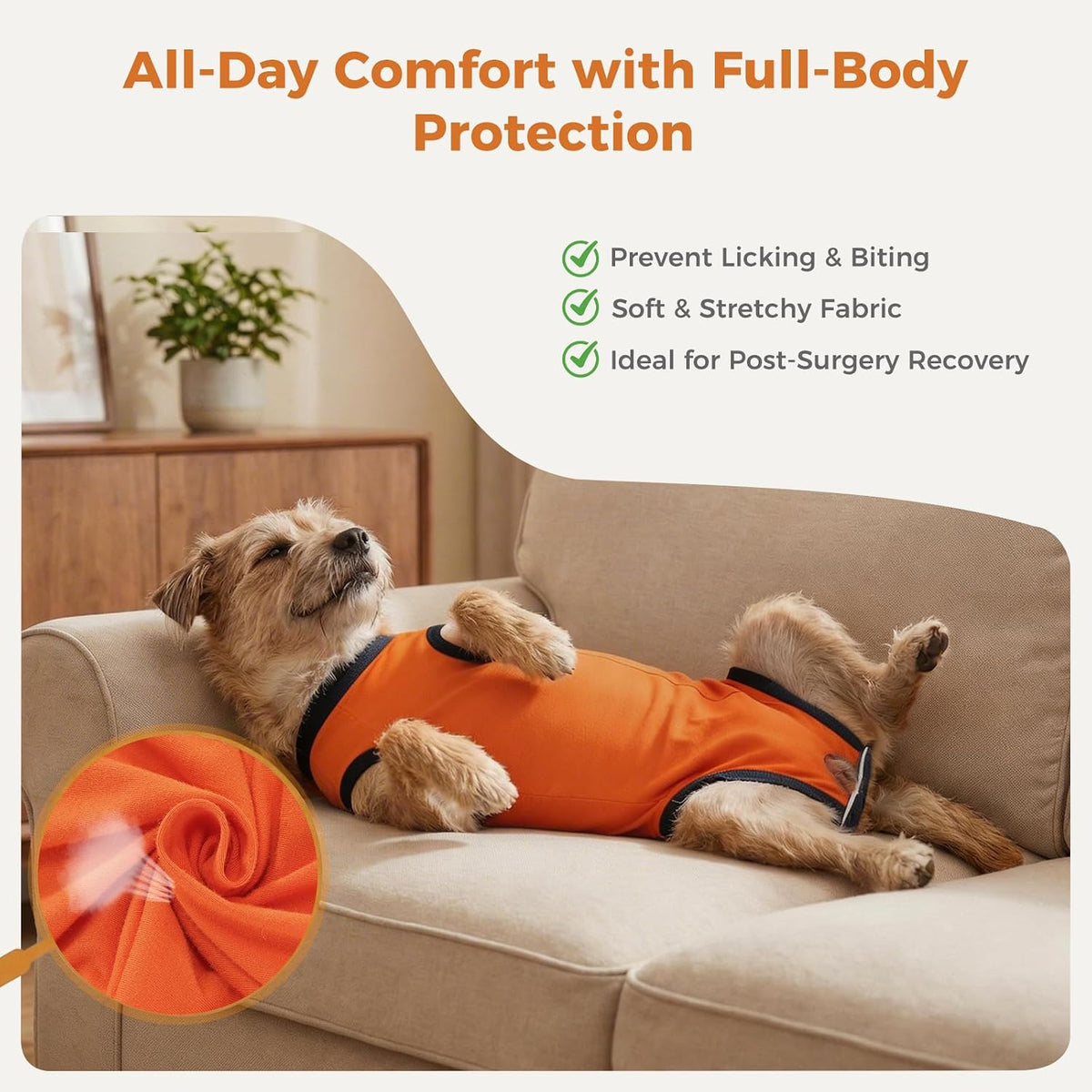 Avont Dog Recovery Suit After Surgery Bundle with Inflatable Dog Cone Collar with Transparent Shield