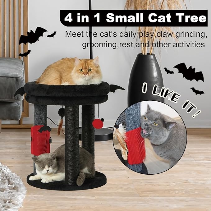 MECOOL 4in1 Small Cat Tree, Scratching Post - Image 2