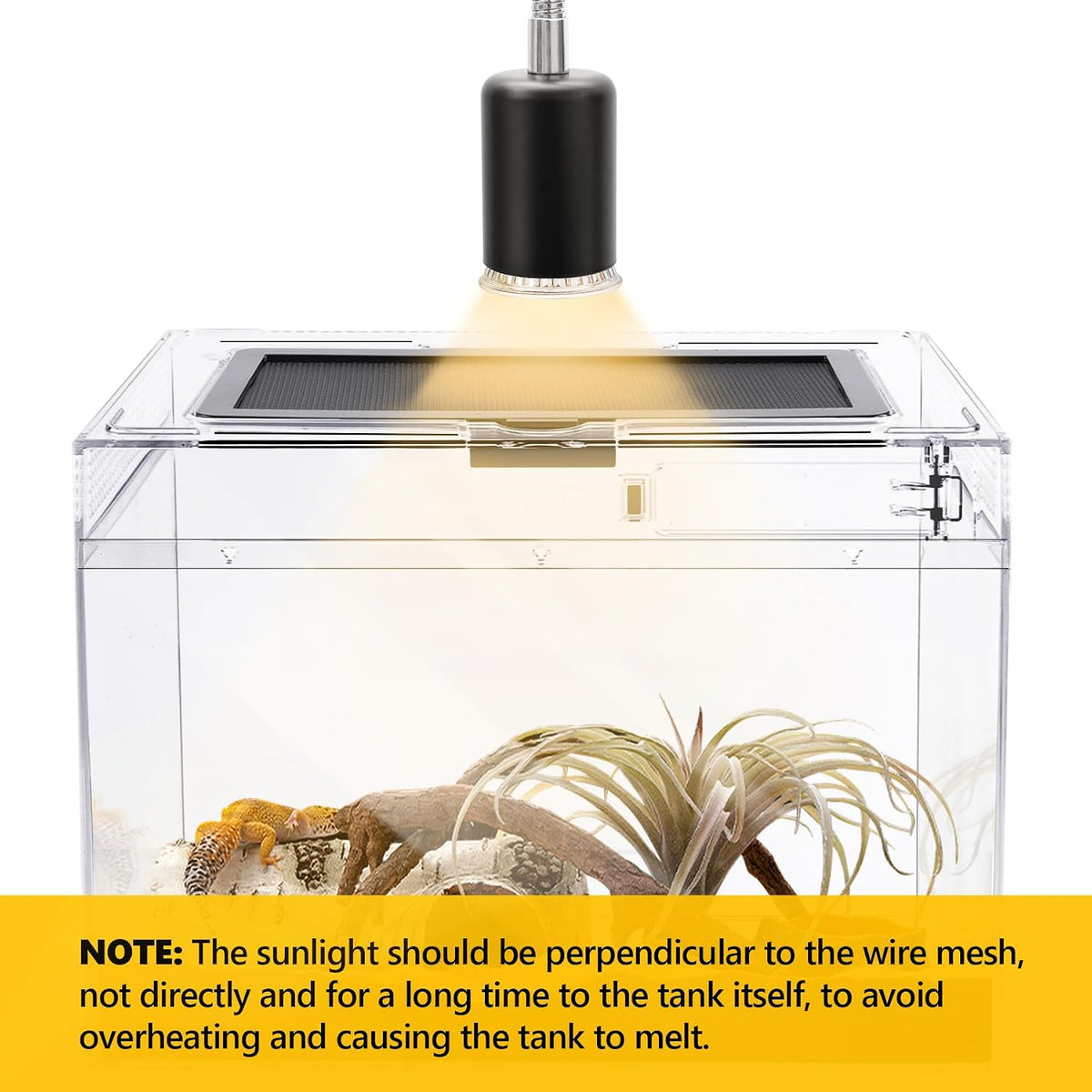 HELIME Reptile Tank 7 Piece Starter Kit with Escape Proof Locking Lid Small