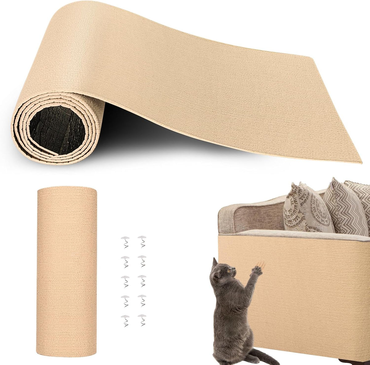 Cat Scratch Furniture Protector, 78.7"x15.8" Cat Scratch Pad for Couch