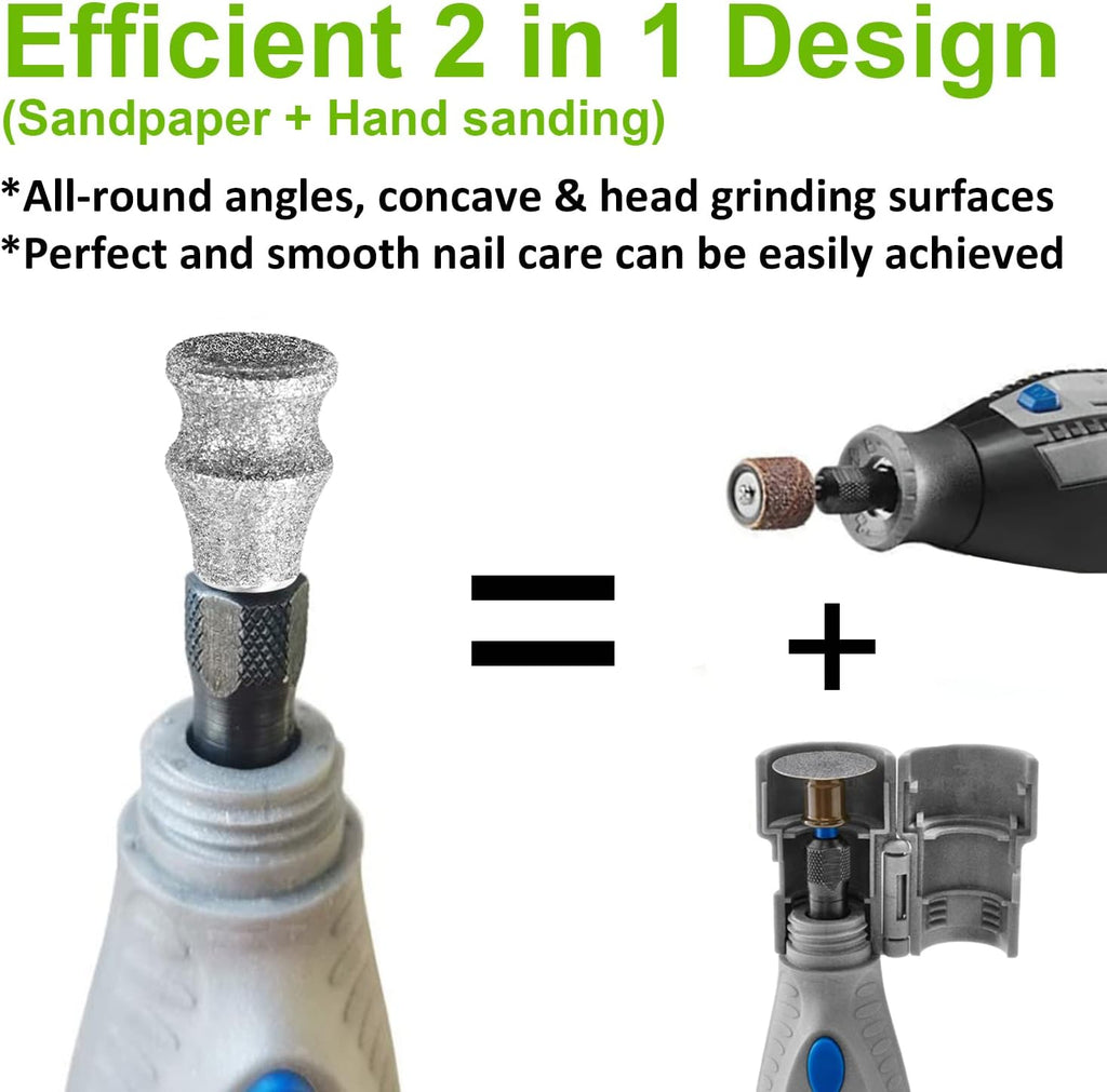 Diamond Dremel Dog Nail Grinder Attachment, Diamond Rotory Bit for Dogs&Pets Nail Care, 1/8'' Pet Nail Grinder Wheel Work with Dremel Sanding Drums for Animals Nail Care & Home Grinder Tools