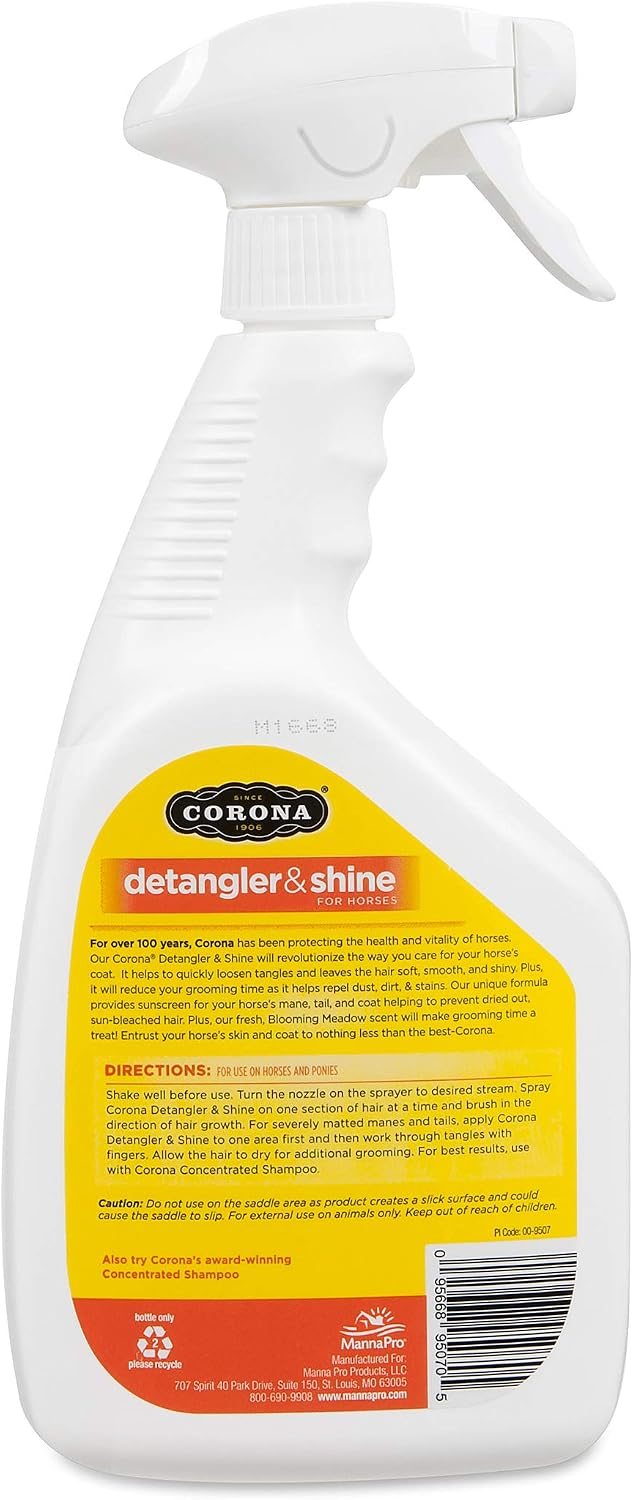 Corona Detangler & Shine Conditioner for Horses, Mane & Tail Grooming, 32oz