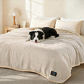 Luciphia Waterproof Pet Blanket, Liquid Pee Proof Dog Blanket for Sofa Bed Couch, Reversible Sherpa Fleece Furniture Protector Cover for Small Medium Large Dogs Cats, Grey Beige X-Large（85" x 57"）
