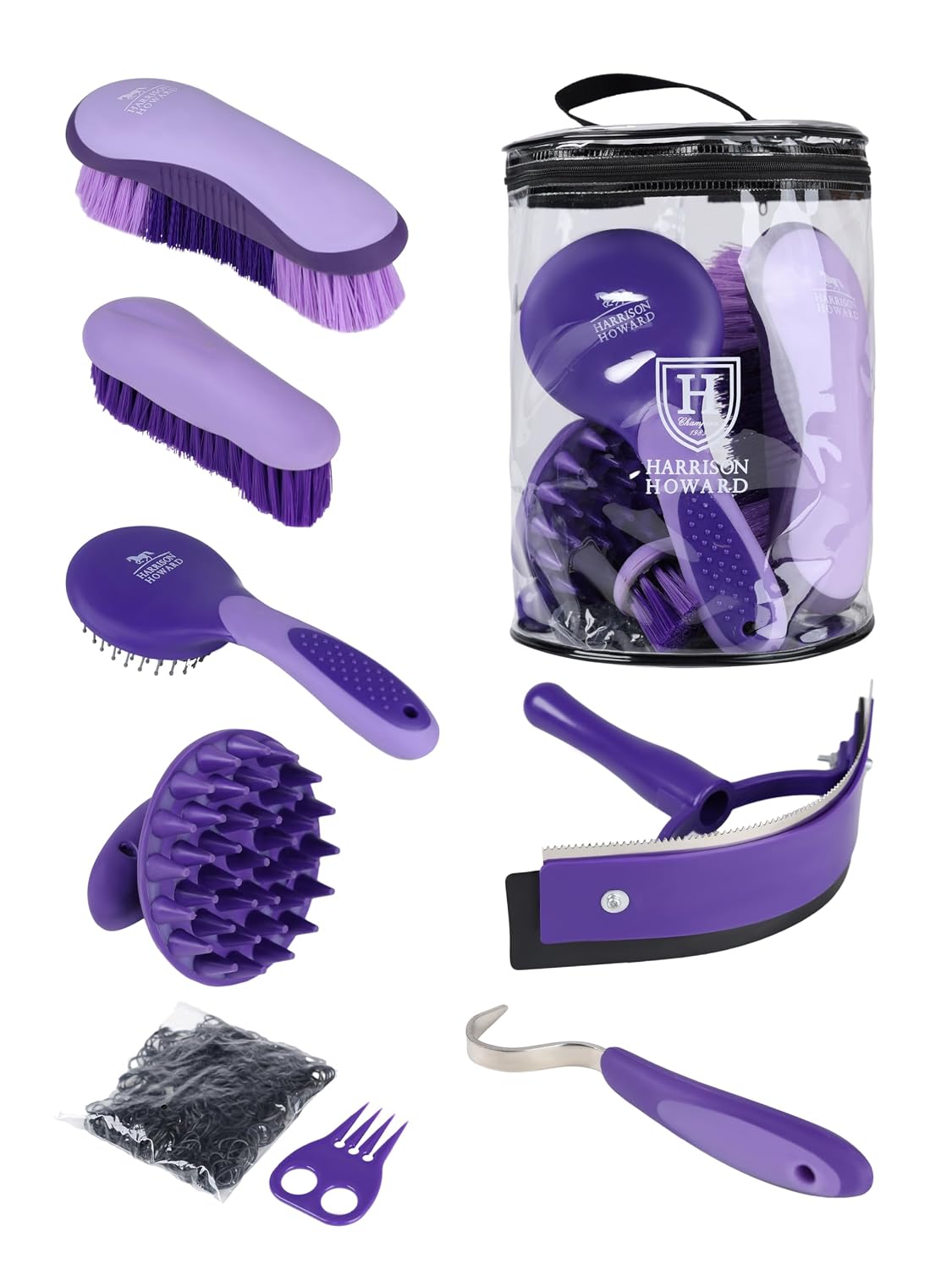 Harrison Howard Horse Grooming Kit, 7 Piece Grooming Supplies Kit