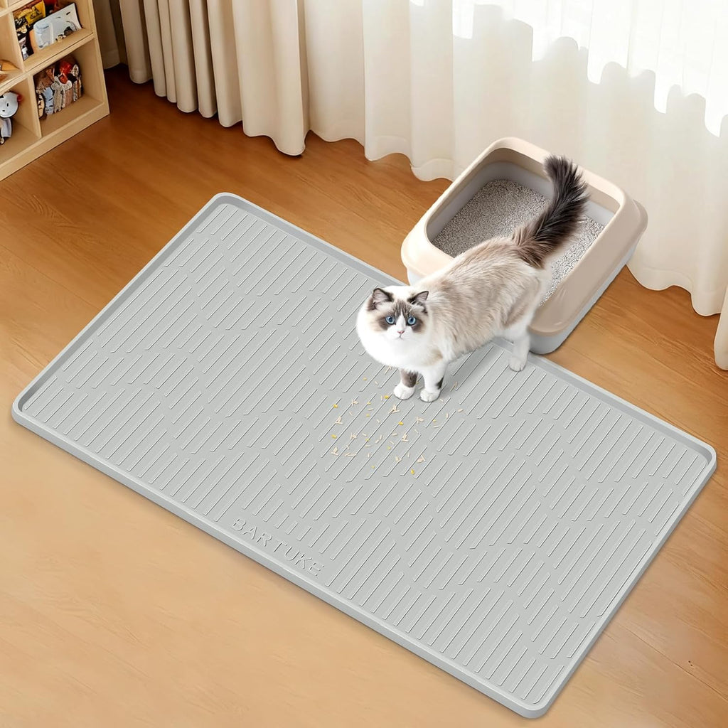 Silicone Cat Litter Box Mat 34"x 20" Extra Large Cat Rubber Mat