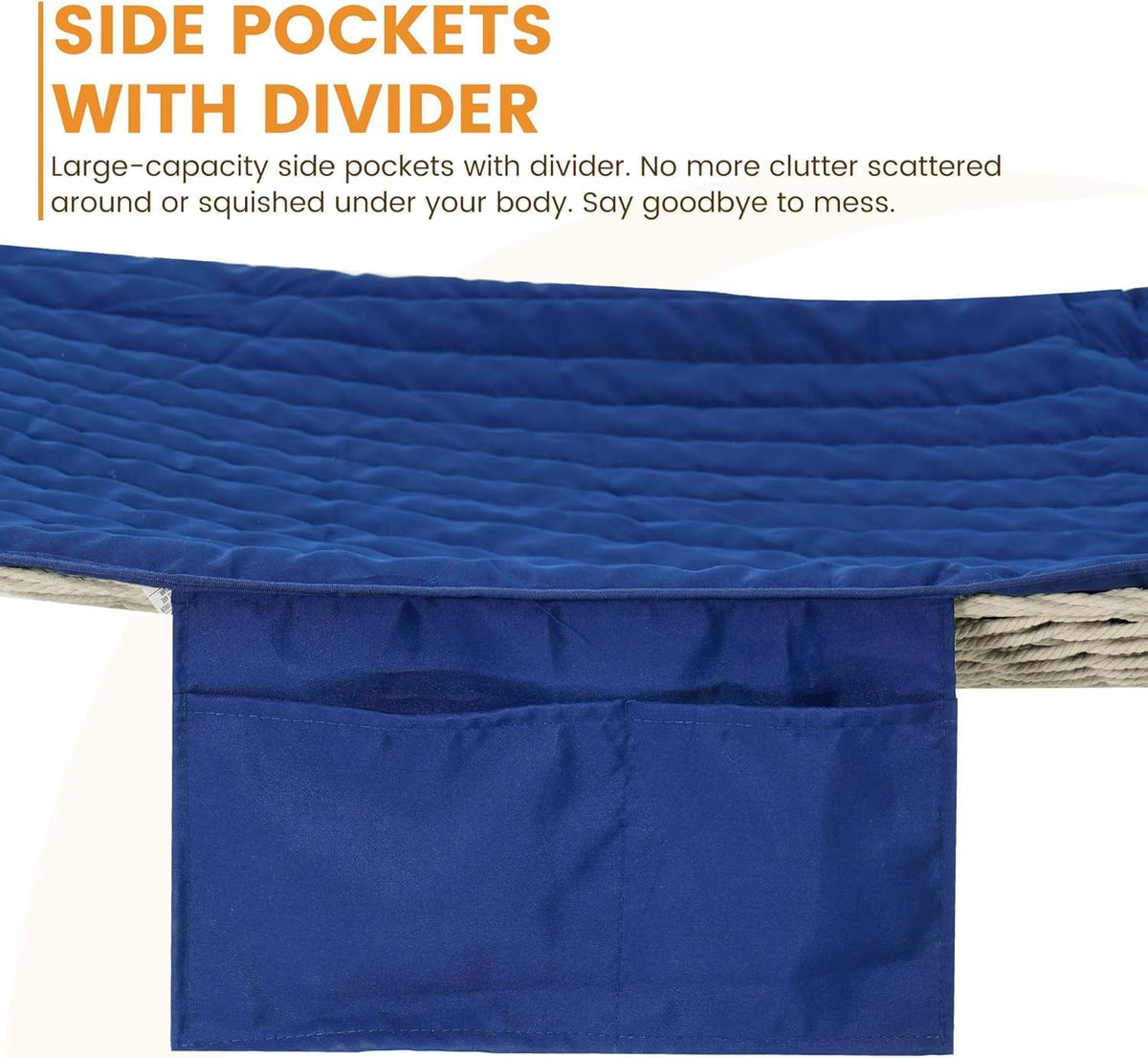 Lazy Daze Double Handwoven Rope Hammock with Pad and Pillow Set for Outdoor