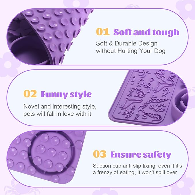 Silicone Lick Mat for Dogs & Cats – Slow Feeder Dog Bowl, Non-Slip Licking Mat - Image 4