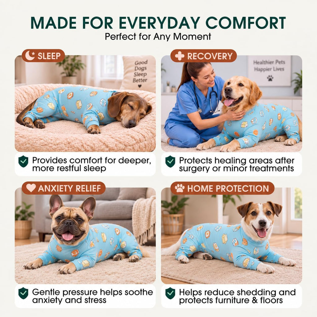 Kuoser Dog Recovery Suit, Anti-Licking Pajamas for Wounds