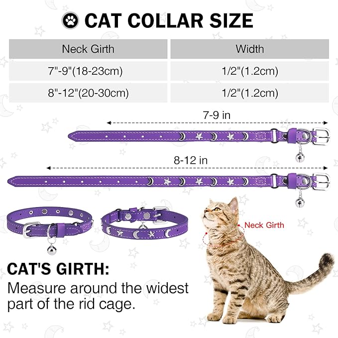 Leather Cat Collars for Boy Girl Cats - Image 3