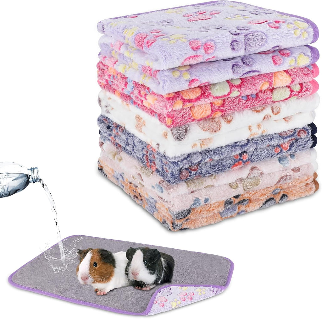 YUEPET 3 Pack Waterproof Guinea Pig Blankets, Fleece Cage Liners, M