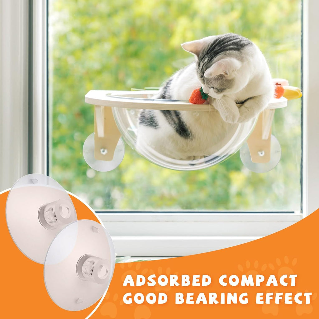 8 Pieces Cat Window Perch Suction Cup Powerful Window Bed Seat Replacement Suction Cup Clear PVC Sucker Pads for Cat Hammocks/Window Seat/Perch