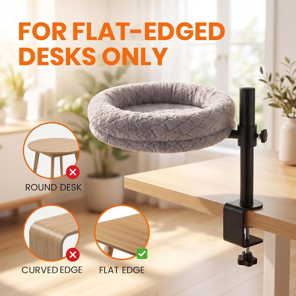 Cat Desk Bed 360° Rotating Cat Hammock Bed Holds Over 33Lbs Cats