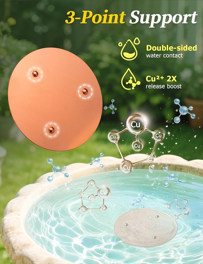 Mellbree 3-Pack Bird Bath Copper Disk, 0.6mm Reinforced 99.99% Pure Copper - Image 5