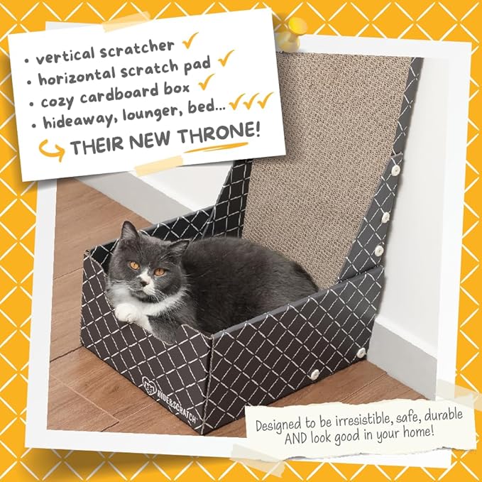 Hide & Scratch Cardboard Cat Scratcher Box & Bed - Image 2