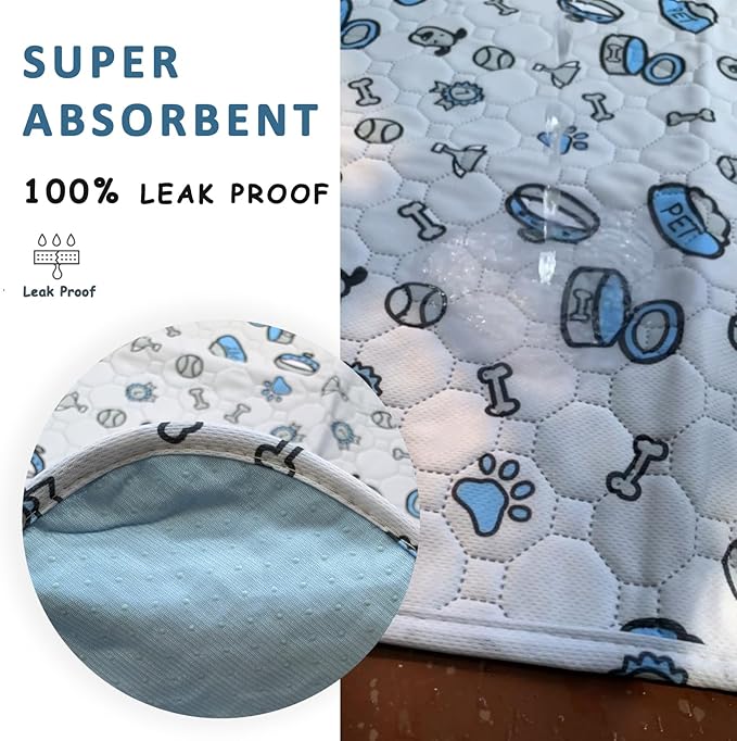 Washable Pee Pads for Dogs, 2 Pack Reusable Puppy Pads, Absorbent Whelping Pads - Image 2