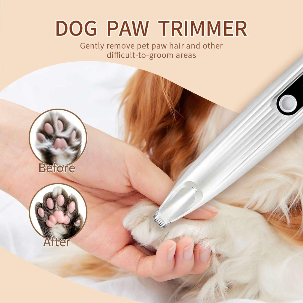 Dog Paw Trimmer, Quiet Electric Pet Hair Trimmer Dog Grooming Kit with LED Display