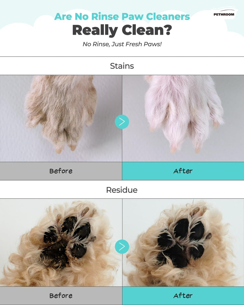 PETHROOM Zero Waterless Shampoo Foaming No-Rinse Dog Paw Wash