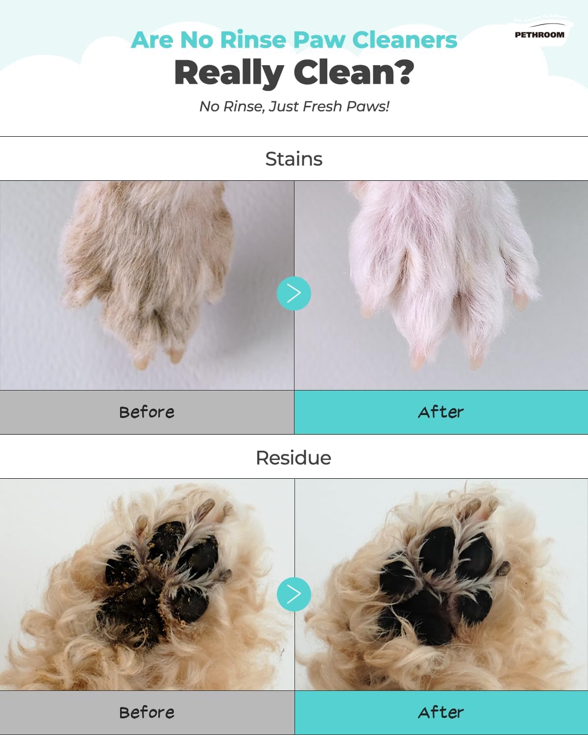 PETHROOM Zero Waterless Shampoo Foaming No-Rinse Dog Paw Wash