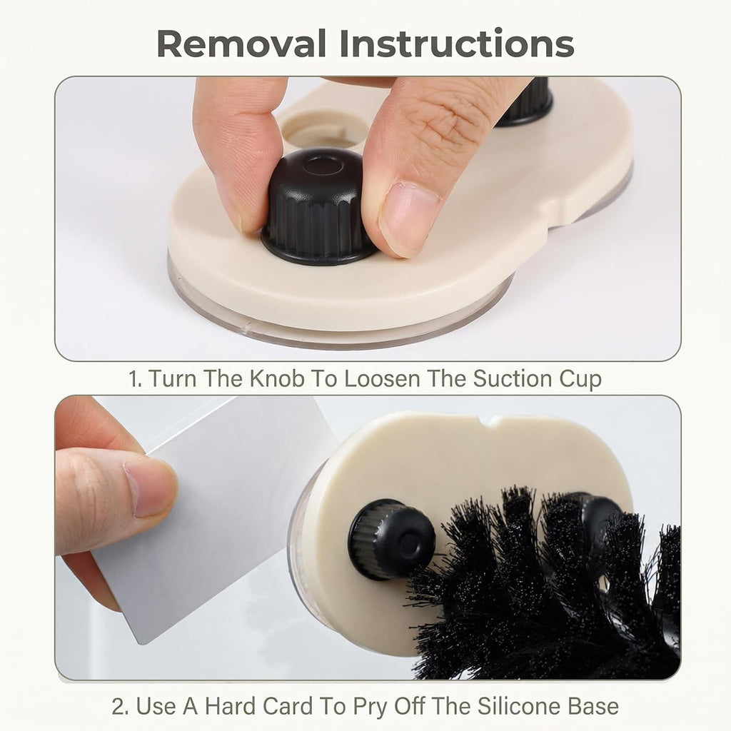 Turtle Brush with Suction Cup - Twist-Lock Aquatic Turtle Shell Cleaner