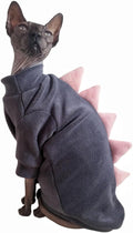 Dinosaur Sphynx Cat Clothes, Soft Polar Fleece Sweater by Kitipcoo