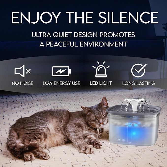 Veken Innovation Award Winner 95oz/2.8L Pet Fountain, Automatic Cat Water - Image 8