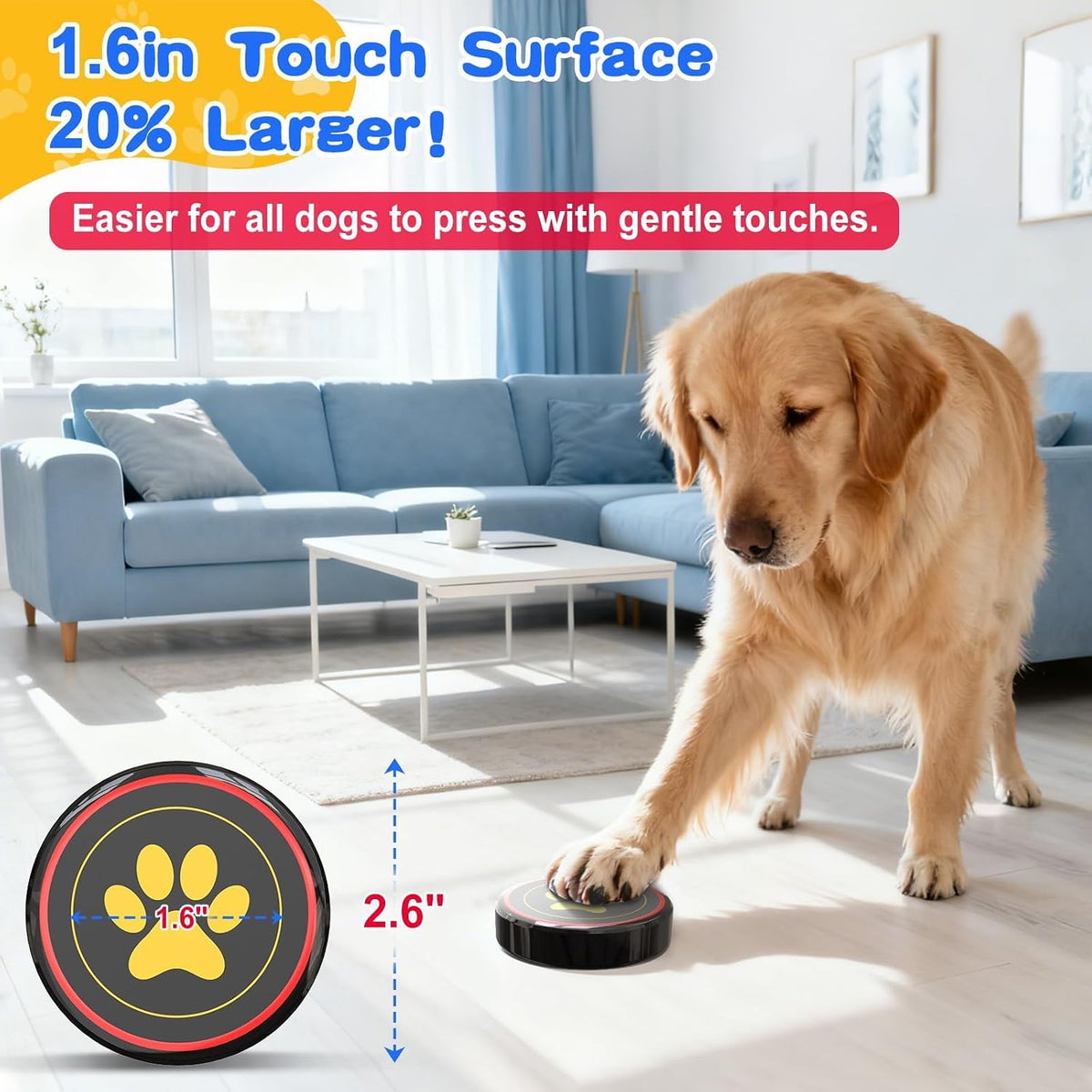 Dog Door Bell for Potty Training, IP55 Waterproof, 55 Ringtones, 0-115dB