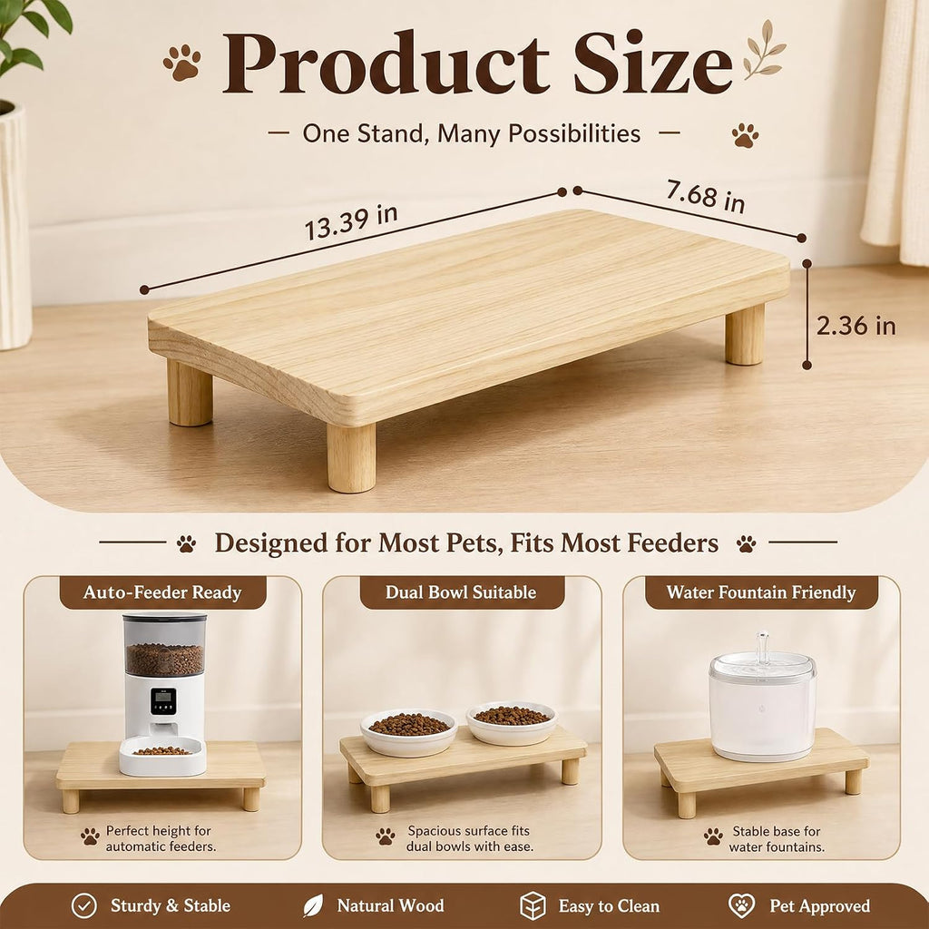 Elevated Cat Food Stand, Ergonomic Neck & Spine Care Cat Food Table Station