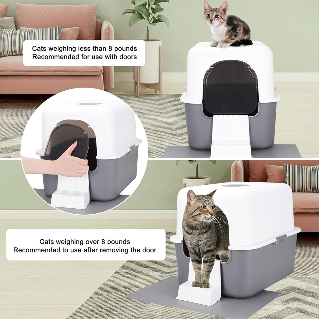 Sfozstra Enclosed Cat Litter Box: Odor Control Leak Resistant Design