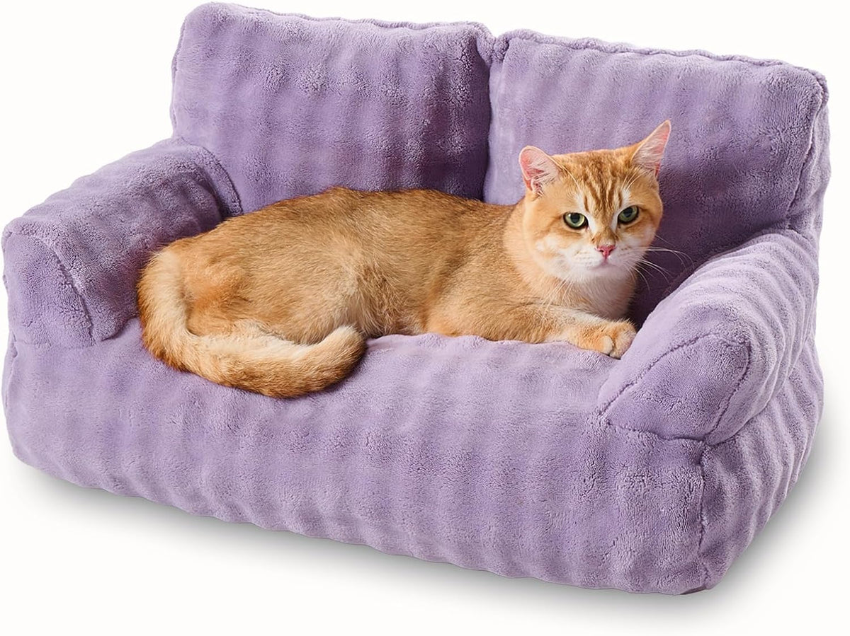 Cat Couch Bed, Cute Pet Sofa for Indoor Cats, 26"x15", Dusty Pink