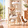 53-Inch Modern Wooden Cat Tree, Multi-Level Cat Tower for Indoor Cats