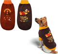 2Pcs Dog Thanksgiving Sweaters Pet Pumpkin Turkey Sweater Thanksgiving Cat Turtleneck Knitwear Shirt Clothes Dog Puppy Turkey Costume Clothes for Small Medium Dogs Cats XL