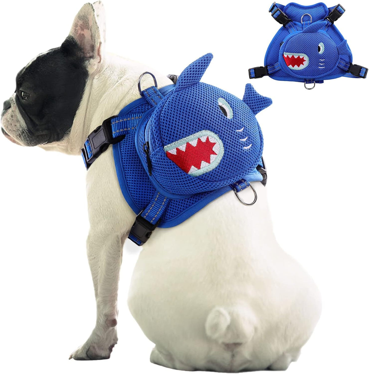 Dog Backpack Harness, No-Pull Dog Backpack with D-Ring,Pig,S
