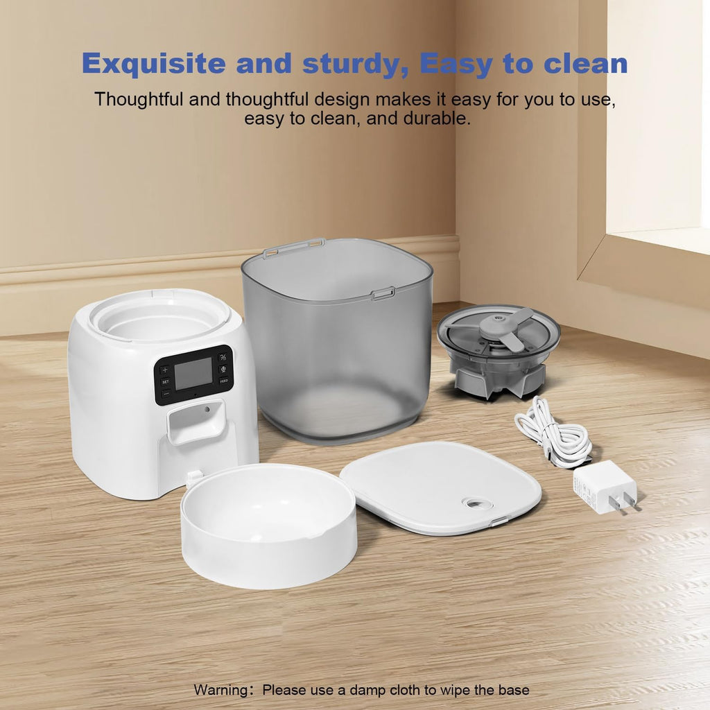ANDOLL HOME Automatic Cat Feeder, Timed Cat＆Dog Dry Food Dispenser