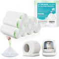 80 Count 18" x 12.6" Cat Litter Box Liners, Compatible with Meo Want MW-SC01/SC02/SC09/ SC01-Y, Thick Heavy Duty Drawstring Cat Litter Bags, Replaced Trash Bags for Self-Cleaning Cat Litter Box