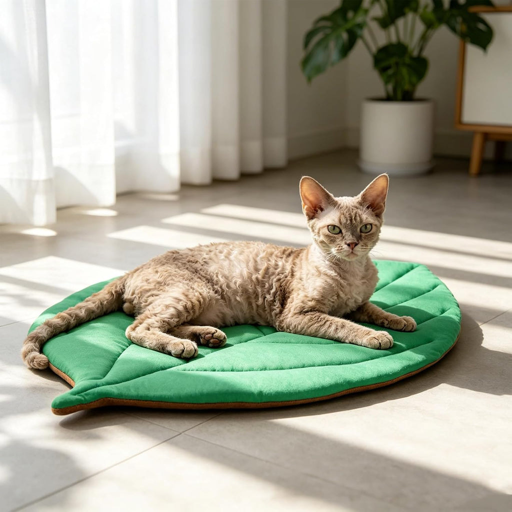 EXPAWLORER Dog Cooling Mat, Double-Sided Cooling Pad for Cats Dogs Kitten,33"x21"Thick & Durable Portable Pet Bed for Summer,Washable Cooling & Warm Blanket for Indoor,Outdoor,Leaves(Green)