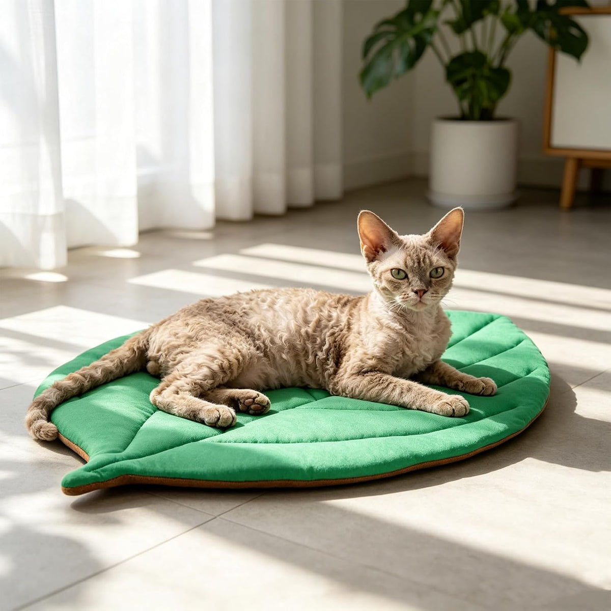 EXPAWLORER Dog Cooling Mat, Double-Sided Cooling Pad for Cats Dogs Kitten,33"x21"Thick & Durable Portable Pet Bed for Summer,Washable Cooling & Warm Blanket for Indoor,Outdoor,Leaves(Green)