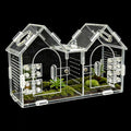 Jumping Spider Enclosure, Acrylic Terrarium with Partition Divider (1-2 Compartments), Dual Magnetic Doors & All-Side Ventilation, Jumping Spiders, Tarantulas, Mantis, GeckosHabitat, 9.6x4.2x5.8