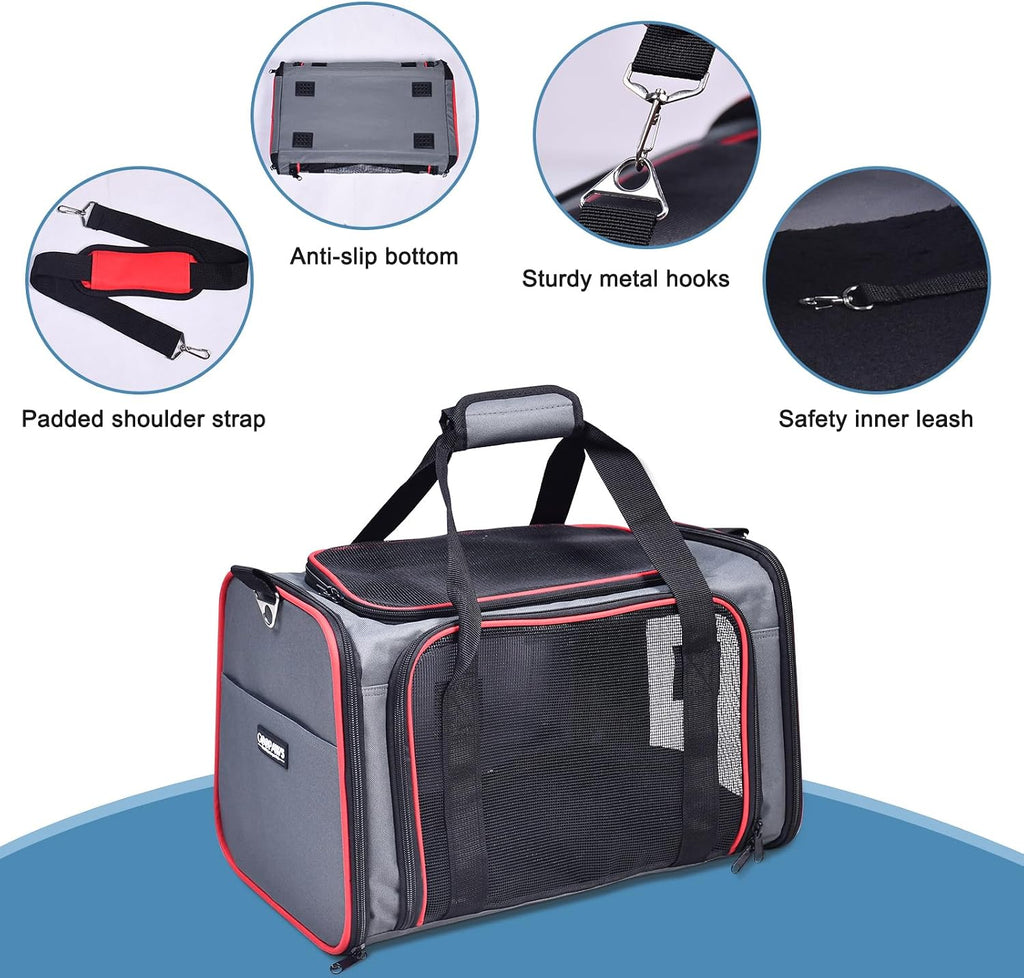 Soft-Sided Kennel Pet Carrier, Airline Approved Travel Handbag