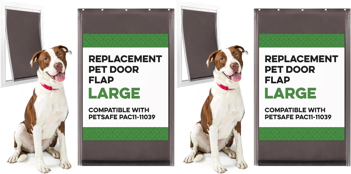 Evergreen Pet Supplies Replacement Dog Door Flap Compatible with PetSafe Freedom PAC11-11039 - Easy-Install Doggy Door Flap - Large, Brown