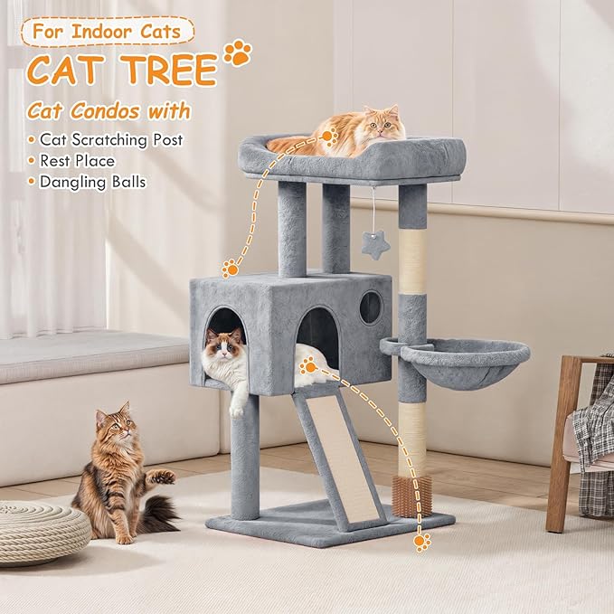 36-Inch Cat Tree Tower for Small and Medium Indoor Cats, Condo & Scratching - Image 2