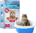 Cat Litter Box Liners Drawstring XL (30 Bags) 39" x 17" Super Jumbo Scratch Resistant Extra Heavy 2 Mil Disposable Litter Box Liner Cat Litter Tray Bags (30 Count)