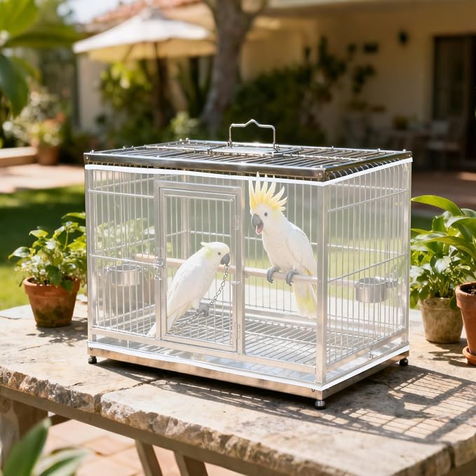 Fengek 2 Pcs Adjustable Bird Cage Cover & Seed Catcher Net - Image 4