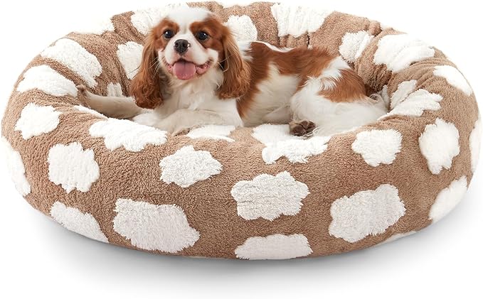 JOEJOY Donut Cat Beds for Indoor Cats, Round Calming Small Dog Bed by JOEJOY