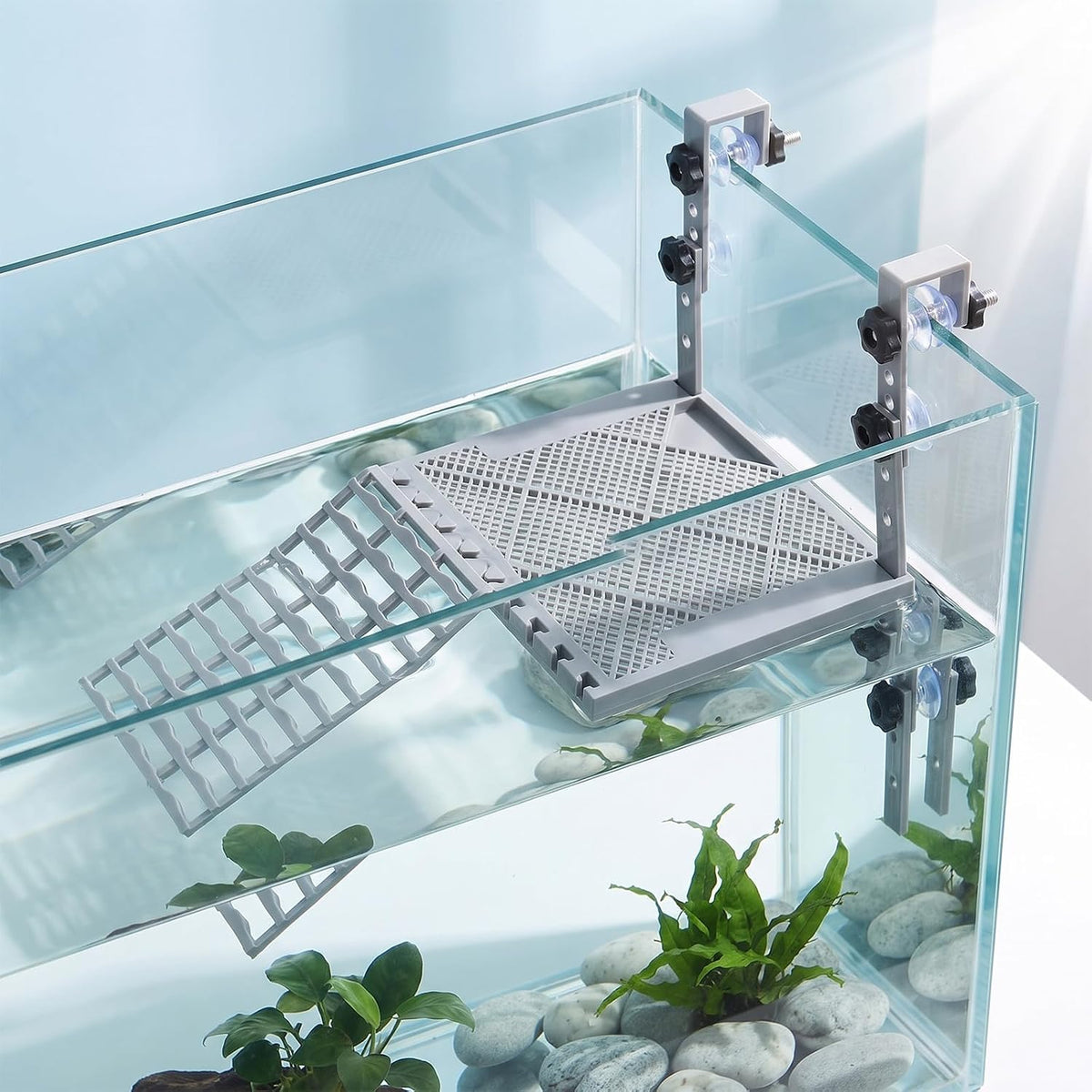 Hanging Turtle Basking Platform with Ramp, Non-Slip Ramp Terracex