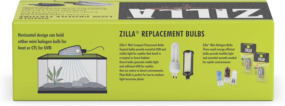 Zilla Low Profile Reptile Light Fixture, Terrarium Single