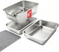 Stainless Steel Sifting Cat Litter Box for Clumping Clay (M)