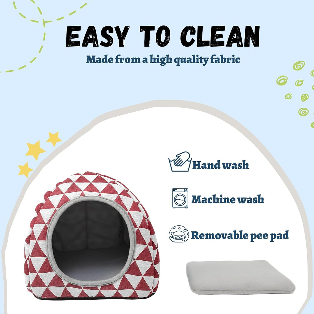 2 Pack Guinea Pig Hideout Washable Dwarf Rabbit Bed