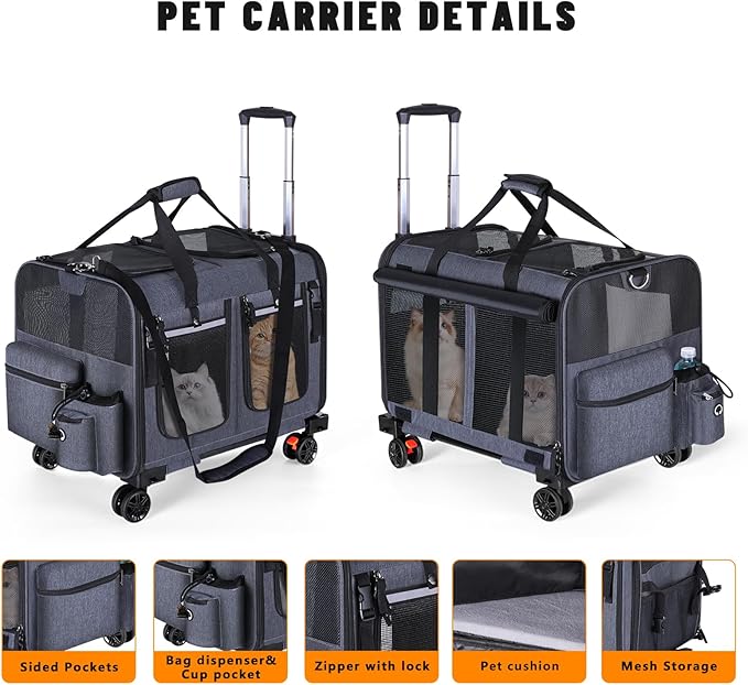 Cat Carrier for 2 Cats, Cat Carrier - Image 7