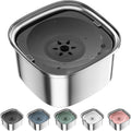 UPSKY 3L Stainless Steel Dog Water Bowl, No-Spill Slow Drinking Feeder